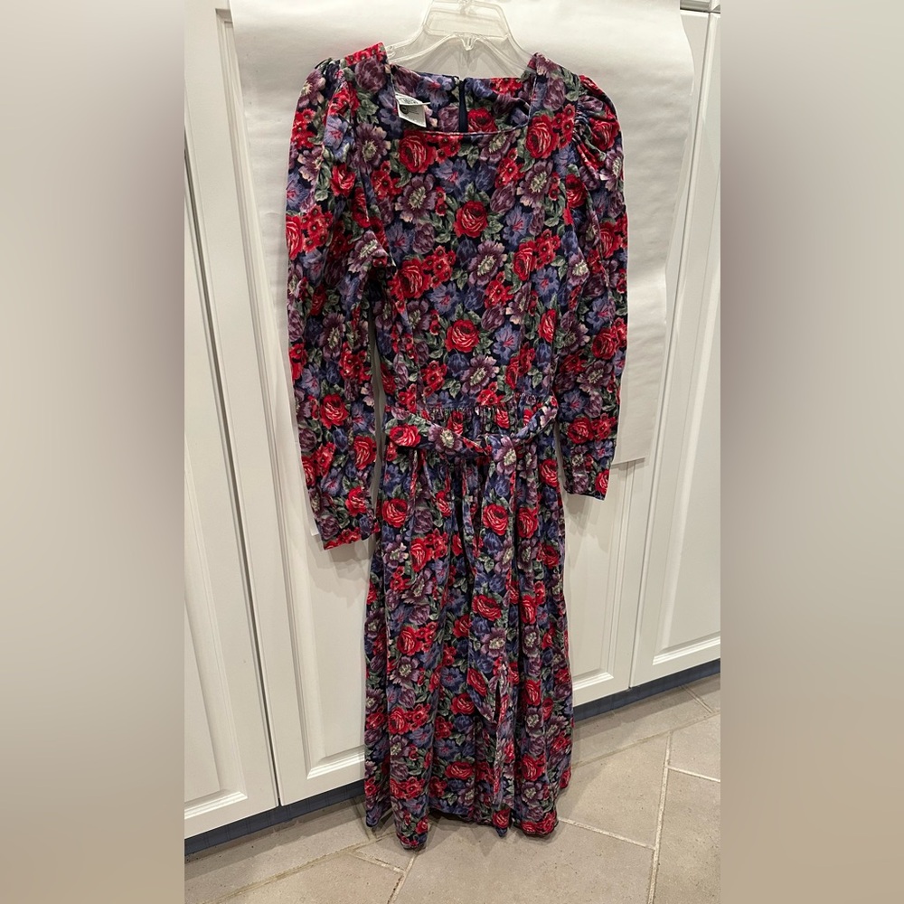 Vintage Laura Ashley Corduroy Floral Dress